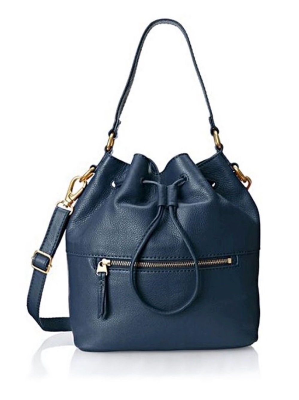 Fossil Blue Vickery Drawstring Bucket Bag